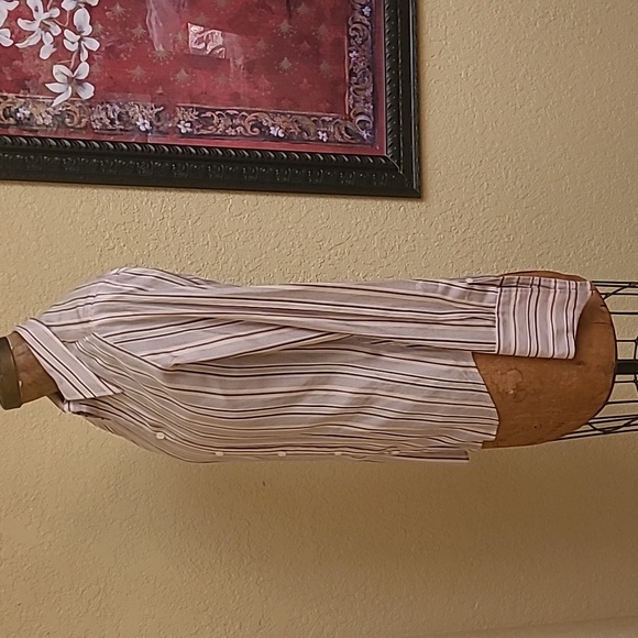 Womens Ralph Lauren Silk Stripe Buttom Up Blouse Slim Fit Size 4 - Picture 4 of 8